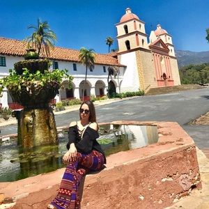 Tribal Print Flare Bottoms Hippie Stretch Pants S